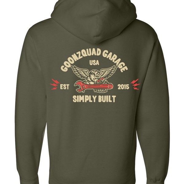 Army Green Eagle Wrench Heavyweight Hoodie