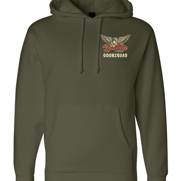 Army Green Eagle Wrench Heavyweight Hoodie