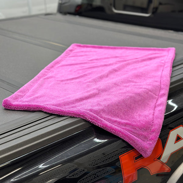Pink Oversized Twisted Microfiber Towel
