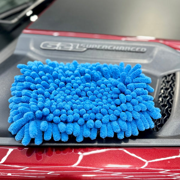 Blue Microfiber Washing Glove