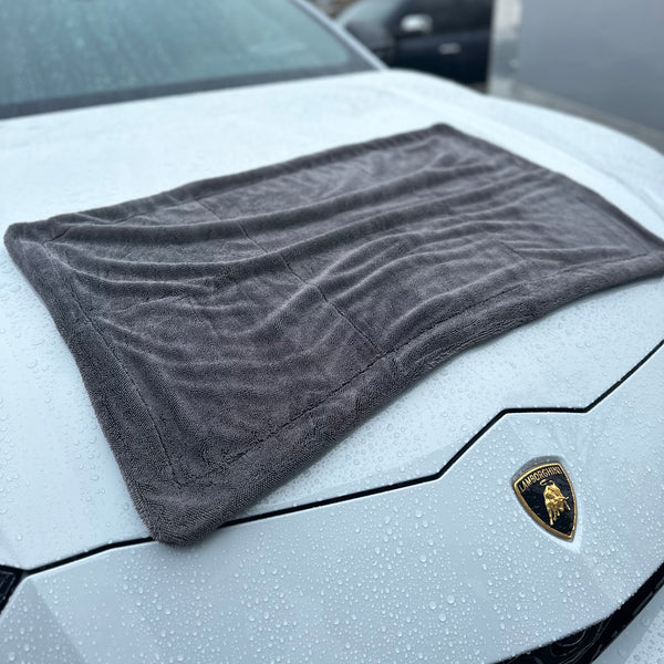 Gray Oversized Twisted Microfiber Towel