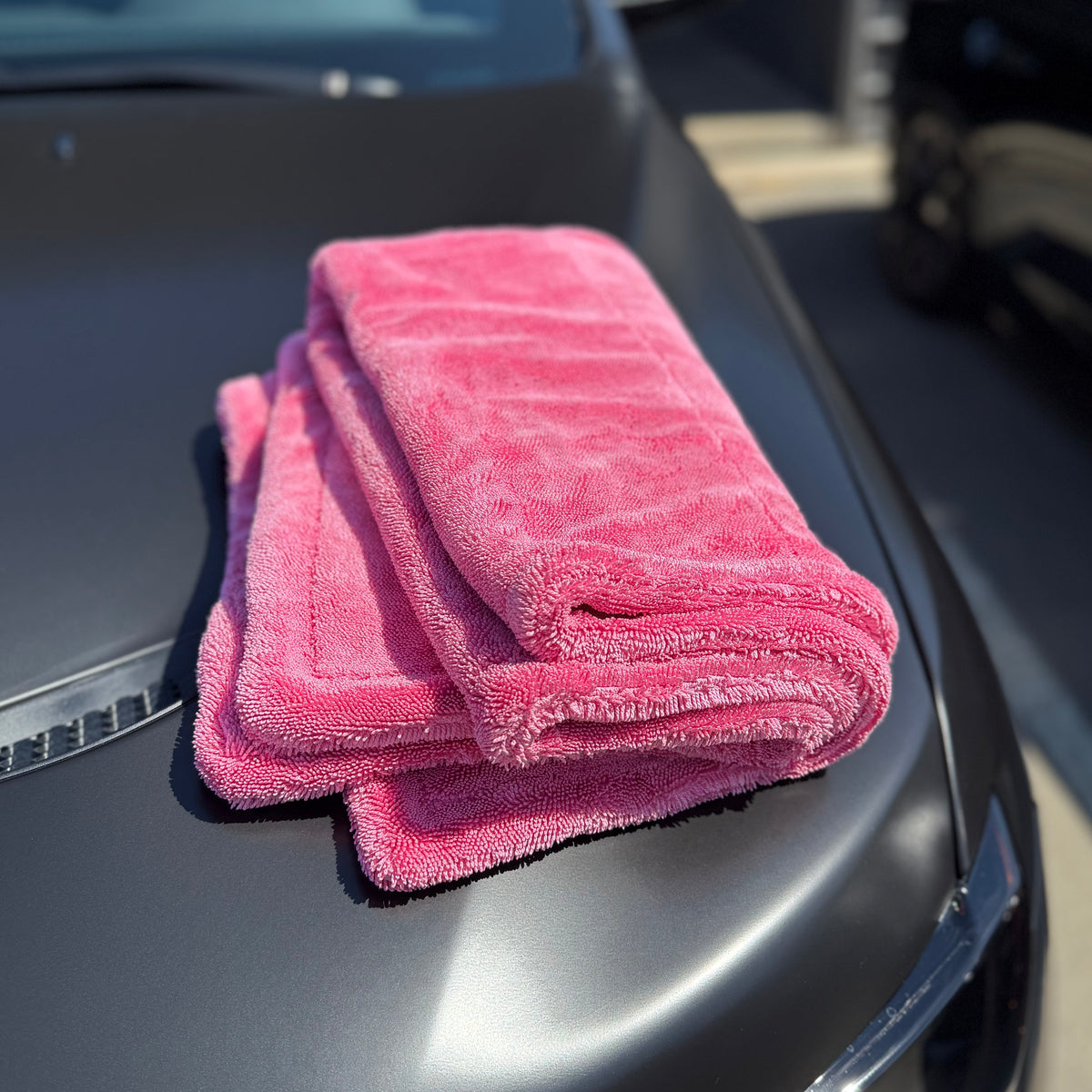Pink Oversized Twisted Microfiber Towel