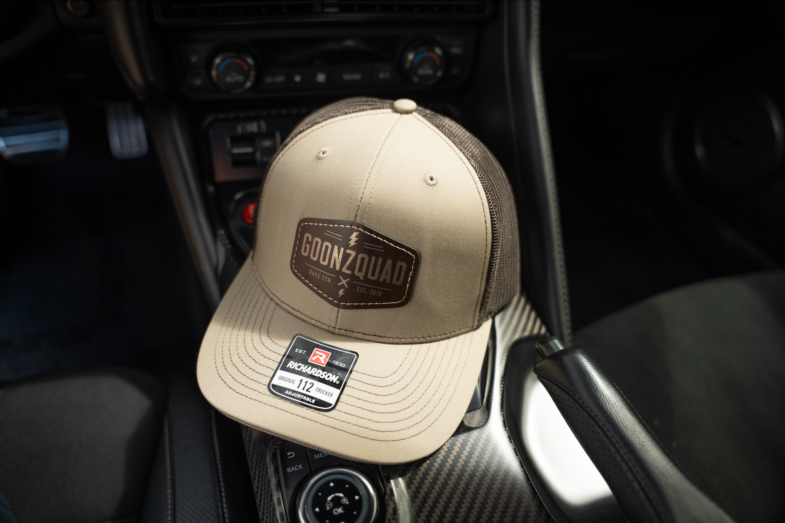 Goonzquad Leather Patch Trucker Hat – Black/Tan – goonzquad