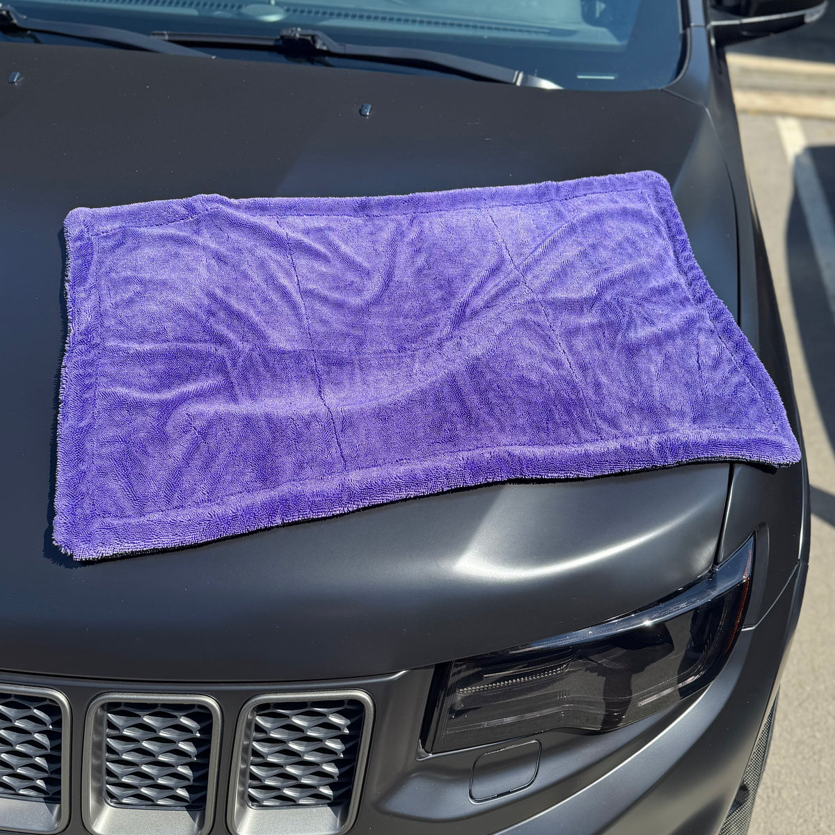 Purple Black Microfiber Drying Towel