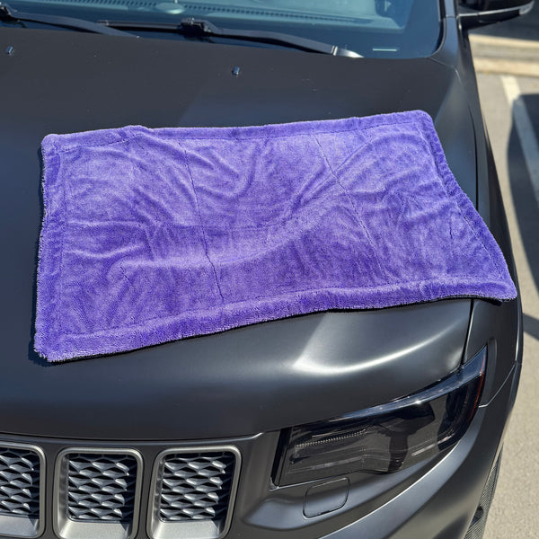 Purple Black Microfiber Drying Towel