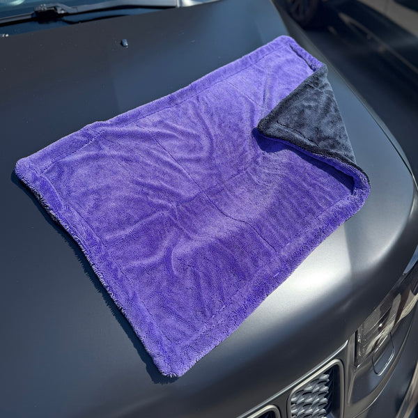 Purple Black Microfiber Drying Towel